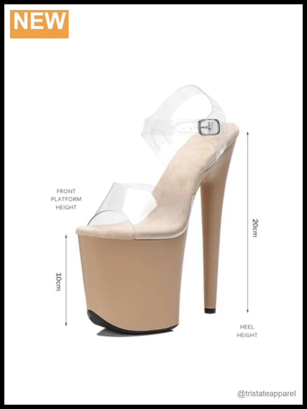 Womens 8 Inch Clear High Heel Platform Sandal Stiletto Pole Dance Shoes